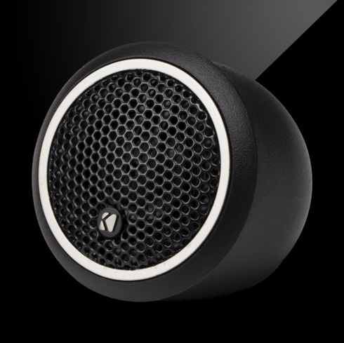 KICKER CS Series CST20 3/4-inch titanium-dome tweeter with black grille.