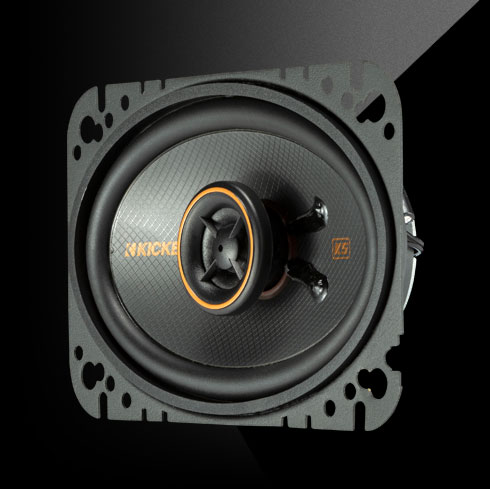 KICKER KS-Series KSC460 4x6-inch coaxial speaker with polypropylene cone and silk-dome tweeter.