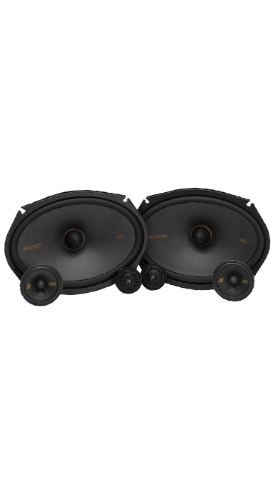 KICKER KS-Series 3-way component system with two oval woofers, midrange drivers, and silk-dome tweeters.
